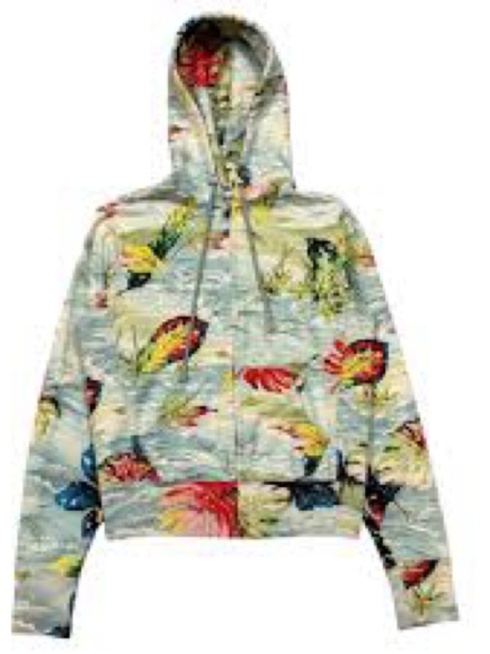 Floral Tropical Print Hooded Jacket - Multicolor lucky brand y2k
